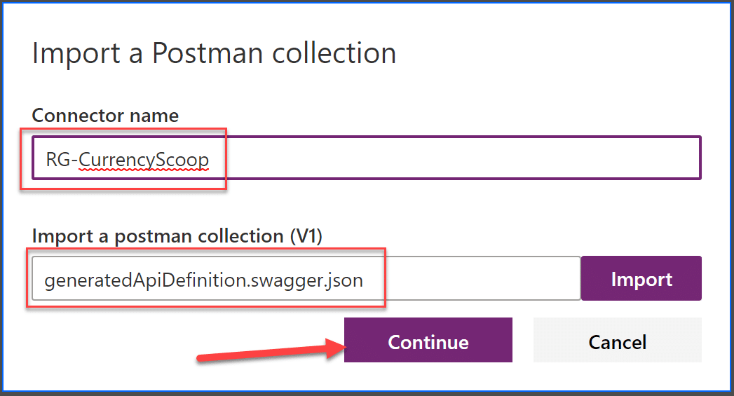 Import postman cpllection